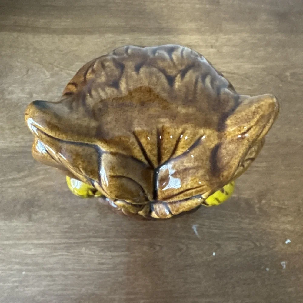 Shawnee Winking Owl Cookie Jar Vtg 1940's Made in USA Brown Glazed Pottery 10